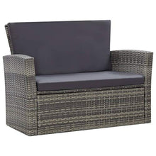 vidaXL Set Divani da Giardino 4 pz con Cuscini Salotto da Esterno Salottino per Patio Arredo da Esterni Arredamento Giardino in Polyrattan Grigio