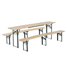 Outsunny Set Birreria da Giardino a 3pz Tavolo con 2 Panche Pieghevole in Legno di Abete