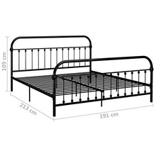 Tidyard Struttura Letto Matrimoniale Design Moderno in Metallo,Giroletto Matrimoniale,Letto con Doghe,120x200 cm/140x200 cm/180x200 cm,Nero