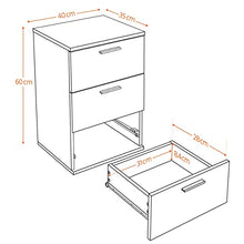Yaheetech Set 2 Comodini Camera da Letto Bianco Comodino con 3 Cassetti Spaziosi Cassettiera Mobile da Letto in Legno Moderno Tavolino da Divano per Salotto Soggiorno 40 x 35 x 60 cm