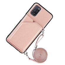 Lanyard - Custodia per carte di credito Oppo A52 / A72 / A92, colore: Oro rosa