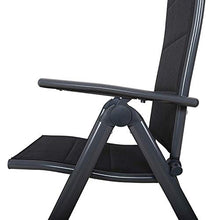 Chicreat Korfu - Sedia pieghevole in alluminio, 67 x 59 x 114 cm, colore: Nero