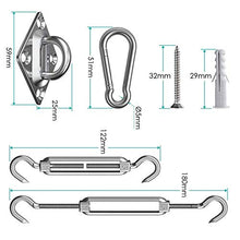shirylzee Kit di Fissaggio per Vela Parasole, 44 Pezzi Kit di Fissaggio per Tende a Vela, Acciaio Inossidabile Kit di Fissaggio e Installazione per Triangolo e Rettangolo Parasole per Patio Lawn