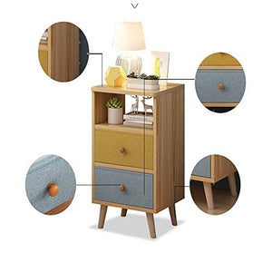 HYY-YY comodino in legno con cassetti – comodino per camera da letto comodino per riporre oggetti, tavolino per piccoli spazi comodini (colore : Beige, dimensioni: 35 cm x 30 cm x 46,5 cm)