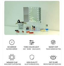 FYHpet Specchio per Il Trucco con luci e Bluetooth - vanità Tri-Fold ingrandimento (1x / 2X 3X), Specchio Illuminato Vassoio organizzatore di Trucco, oscuramento del Touch Screen, Ricaricabile