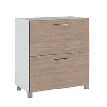 Randalsa Happy mobili 80 cm | Melaminico Effetto Rovere | | 81 x 91 x 46 cm | Mobile con 2 cassetti + lavabo in Ceramica