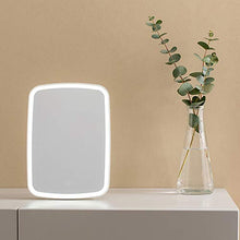 Hancoc LED Luce di Riempimento Naturale Desktop Specchio Portatile Pieghevole Luce Specchio for Il Trucco Specchio Bellezza Bianco