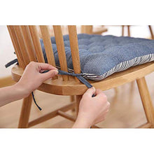 XHNXHN Cuscini per sedie Trapuntati addensati, Imbottiture per sedili a Righe Interni per Esterni Morbidi Imbottiti Traspiranti per la casa Cuscini per sedie da Pranzo con Lacci Blu 40x40 cm (16x16