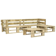 OUSEE Set Divani da Giardino con Pallet 4 pz in Legno