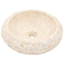 Festnight Lavandino da Bagno Appoggio Rotondo in Pietra Marmo Nero/Crema 40x12 cm,Lavabo Bagno Appoggio Rotondo in Pietra,Lavandino Appoggio,Lavabo Appoggio,Lavandino in Pietra,Lavabo in Pietra