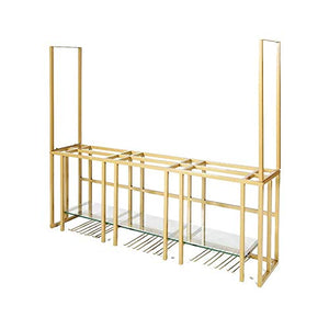 Portabottiglie a due piani a parete con lastra di vetro Cucina / sala da pranzo / bar o cantina - Portabottiglie e bicchiere da vino decorativo a soffitto - Articoli per la casa con struttura in ferr