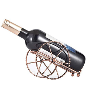 Portabottiglie Free Standing Wine Rack Wine Bottle Holder Singolo Forma da Tavolo Piatto Car Vino Supporto in Metallo Ferro Processo Vino Espositore da Terra for La Decorazione Domestica 1014