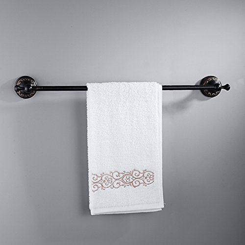 MBYW - Portasciugamani moderno e minimalista ad alto carico portasciugamani da bagno patina nera, portasciugamani singolo, in rame, stile europeo, retrò, 60 cm, adatto per bagno, camera da letto