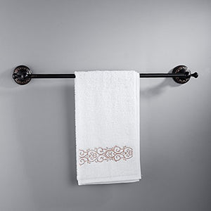 MBYW - Portasciugamani moderno e minimalista ad alto carico portasciugamani da bagno patina nera, portasciugamani singolo, in rame, stile europeo, retrò, 60 cm, adatto per bagno, camera da letto