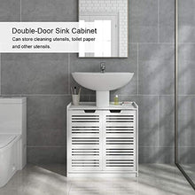 Mobile per Bagno Sottolavabo, Mobiletto per Lavandino, Mobile da Terra Bagno, Mobiletto Multiuso con Doppia Anta, Bianco, 60 x 30 x 60 cm