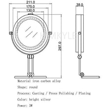 Specchio per Il Trucco, Specchio per Il Trucco del Bagno , Specchio per Il Trucco con Luce LED, con Interruttore, Lente d'Ingrandimento 10 Volte, Specchio per Il Trucco da appoggio