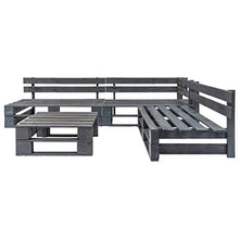 Festnight Set Divani da Giardino con Pallet, Set di Mobili da Esterno Legno FSC Grigio 4 pz