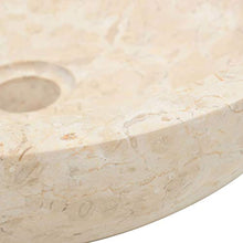 Festnight Lavandino da Bagno Appogio in Pietra Marmo Nero/Crema 40x12 cm,Lavabo da Bango Aggoggio in Pietra,Lavandino Rotondo,Lavano Rotondo,Lavandino Appoggio,Lavabo Appoggio