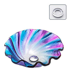 NANXCYR - Lavabo da Bagno Moderno Ovale in Vetro Artistico, Stile Arcobaleno, con lavabo e Anello di Montaggio C