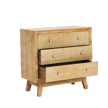 Pureday Comò Jytte - Cassetti con Motivo a Spina di Pesce - Look Vintage - Legno - Una Larghezza di Circa 85 cm
