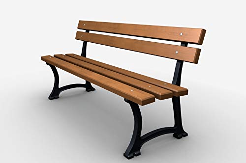 Panchina da giardino in ghisa e legno di palissandro, mobili da giardino 0116