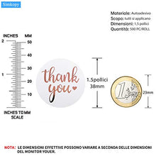 Adesivo di ringraziamento da 1,5 pollici, etichetta adesiva di ringraziamento in oro rosa da 500 pezzi, utilizzato per sacchetti di imballaggio, sigillatura di buste, piccole imprese, scatole regalo