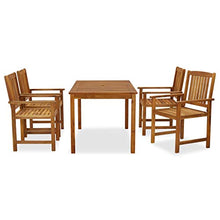 SKM Set da Pranzo da Giardino 5 pz in Legno Massello di Acacia (45.8kg)