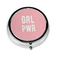 GRL Pwr Pink IEM Contenitore per pillole Rotondo 3 Vani in Metallo Medicina Caso Vitamina Organizzatore Titolare Scatola Decorativa per Viaggi All'aperto