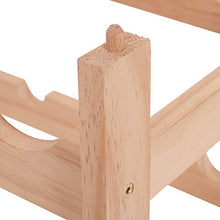 COSTWAY Cantinetta Portabottiglie a 2 Ripiani per 8 Bottiglie, Portabottiglie da Vino in Legno, 43 x 25 x 31 cm