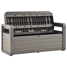 Tidyard Cassapanca da Giardino per Esterno in Plastica,Panchina con Schienale e Braccioli a 2 Posti,132,5 x 58 x 89 cm,Antracite