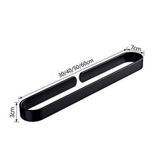 EEUK Porta Salviette Bagno da Parete Adesivo, Portasciugamani da Bagno Portasciugamani Autoadesivo, Porta Asciugamani Bagno e Cucina - Alluminio - Argento/Nera32cm-black