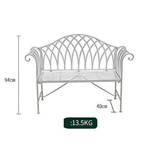 GaoF Panca da Giardino per terrazza panchina in Metallo per Esterni, Panca a Due posti per Il Tempo Libero con Schienale e braccioli, Sedile per Veranda da Cortile con Struttura in ghisa, mobili da