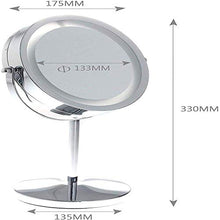 YXZQ Specchio per Il Trucco, ingrandimento 5X - Specchio da Bagno Illuminato da 7 Pollici per Specchio da Barba Specchio per Trucco - Specchio bifacciale, ingrandimento nominale + 5 Volte, ingran