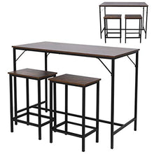 Ausla Set di tavole da bar, set da bar con 2 sgabelli da bar, set da 3 pezzi, tavolo da pranzo con robusto telaio in metallo per soggiorno, sala da pranzo