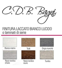 Mobile Bagno Composizione Completa: Base LAVABO 2 CASSETTI AMMORTIZZATI- LAVABO Integrale in Ceramica- Specchio con Profilo Cromo Lucido - Lampada LED da 30 CM Misure 60X60X45 (Noce Nordico Scuro)
