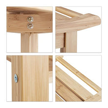 Relaxdays Sgabello, Mobiletto da Bagno in bambù, Ripiano, Alzatina, Pouf, in Legno, HxLxP: 45 x 66 x 40 cm, Naturale, bambú, 1 pz