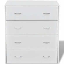Kshzmoto Comodo comò Interno, Cassettiera in truciolare Bianco 60 x 30,5 x 71 cm (Lunghezza x Larghezza x Altezza) -con 4 cassetti