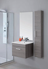 Bagno Italia Mobile Bagno sospeso 60 cm Bianco Rovere Chiaro o Scuro arredo con Colonna Abbinata Omaggio Mobili con Anta I