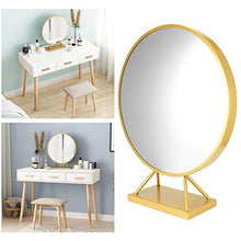 Specchio per il trucco rotondo Specchio da bagno da barba con base Specchi da toeletta moderni Decorazione da toeletta 45x50 cm per l'ufficio domestico