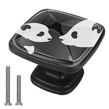 Due simpatici panda Pomelli per Porta Set di 4 Pomelli per Mobili Manopole per Cassetti Cucina Armadio Vetro