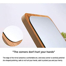 XJZSD Specchio Pieghevole Portatile, Cornice in Legno Antico Camera da Letto Vanity Desk da bancone da Bagno per Il Bagno per Il Bagno Make up ingrandimento Marrone