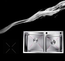 Lavandino Cucina Doppio Lavabo Accessori Cucina Scarico Quadrato Combinazione Acciaio Inox Colore: Argento Dimensioni: 83 * 83 centimetri ZHJING