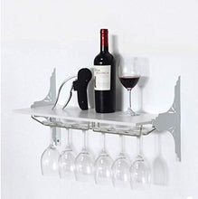 RUXMY Armadietto del Vino Weib-Wine Rack Applicazione della Decorazione della Parete Scaffale in Legno di Pino fissato al Muro, Scaffali galleggianti a Parete retrò Europei per scaffali per calici
