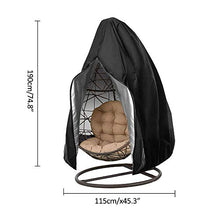 RASHION Copri Sedia per Appendere Le Uova nel Patio - Copri Sedia per Altalena da Giardino Impermeabile con Cerniera, 190x115 cm / 74,8"x45,3 (Gray)