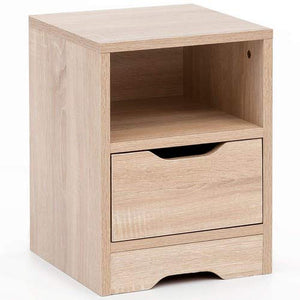 WOHNLING Notte WL5.701 31x43x31 cm Sonoma 1 cassetto e vano portaoggetti | Comodino Bianco con Spazio di archiviazione | Comodino Simple Modern | Nightstand Klein | Comodino Camera da Letto