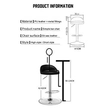 IG Moderno Casual Seggiolone Sgabello da Bar Sgabello Colazione Cucina Seggiolone Regolabile Sgabelli Girevoli Regolabili con Poggiapiedi in Acciaio Inox Base con Poggiapiedi in Acciaio Inox e Ecopel