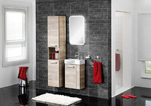 FACKELMANN A- Vero HS 35x179x31,5 Eiche 2Türe, Armadio Alto (2 x Ante), Corpo e Parte Anteriore Effetto Rovere Grigio, Singolo, Breite 35 cm-Anschlag frei wählbar, 16 unità