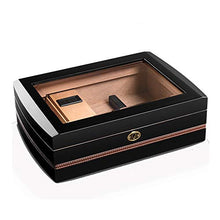 Minmin Cassa di sigaretta Cigar Box Desktop Cigar Humidor Cedar Wood con il termometro Sigaro Black Box, 330x230x100mm accessori del sigaro (Size : 330x230x100mm)