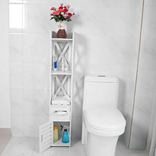 Ausla - Armadietto da bagno a pavimento, colore: bianco, impermeabile, 120 x 22 x 22,5 cm