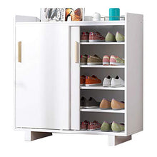 Porte Scorrevoli Scarpe Scarpe Rack Divisorie Parete Poltire profondità Dispositivo Stoccaggio Armadio Soggiorno Corridoio Bedroom White 80x34x100cm MUMUJIN